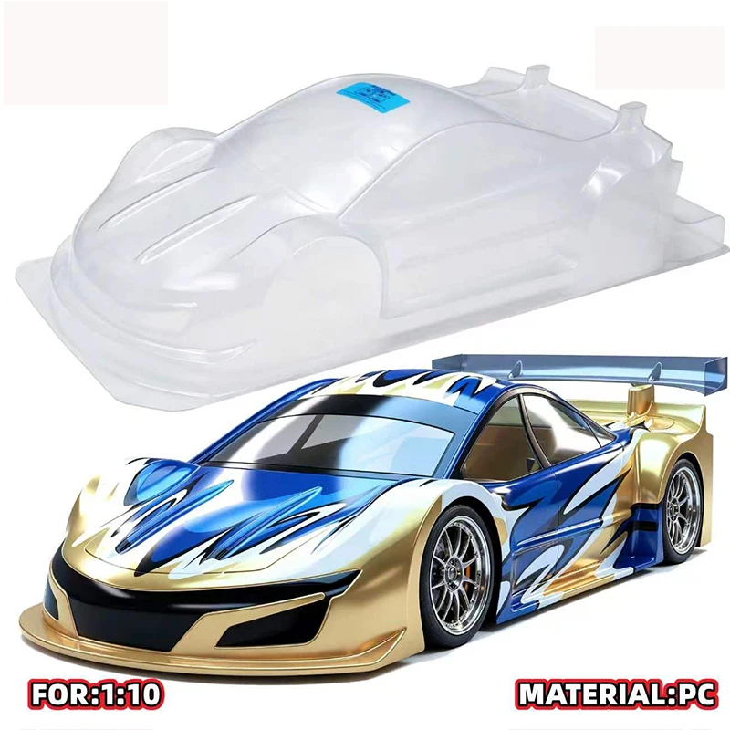 1/10 RC On‑Road Drift Car Body Shell 190mm Clear Polycarbonate PC Shell 4105 Vortex AVALON Unpainted Body With Spoiler RC Hobby