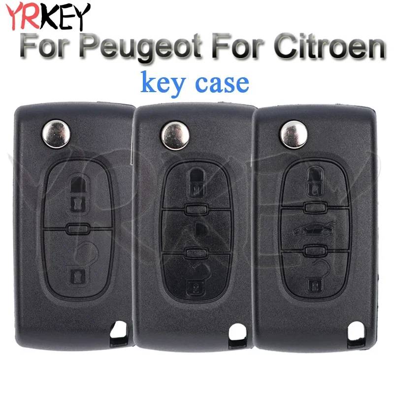 YRKEY Remote Key Case for Peugeot 207 307 308 407 607 807 for Citroen C2 C3 C4 C5 C6 Key Shell CE0523 CE0536 HU83/VA2 2/3 Button