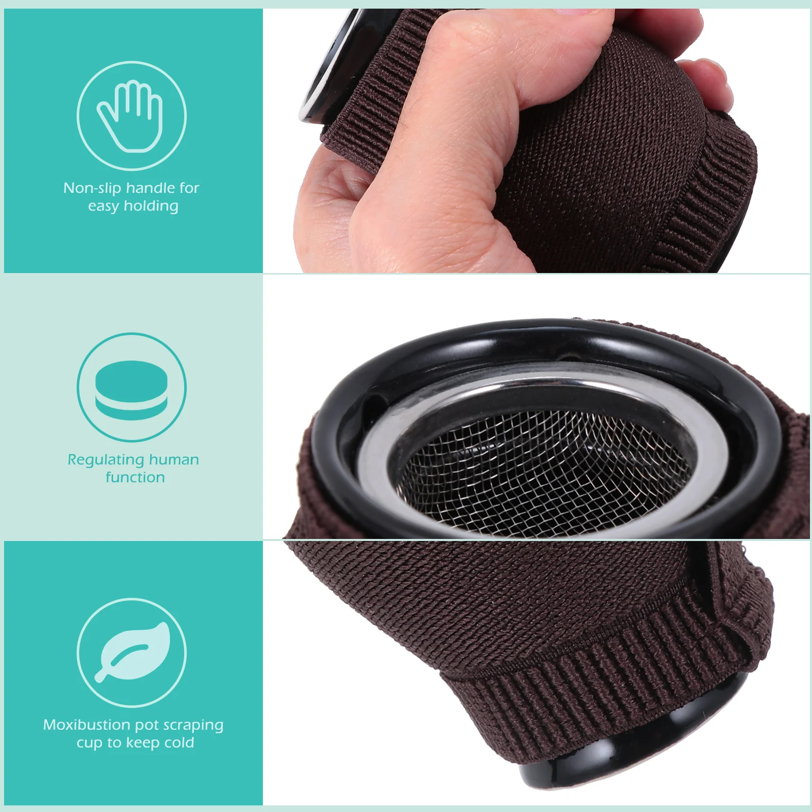 Caja de moxibustión de cerámica, quemador de Moxa portátil, olla de energía con ventosas, diseño ergonómico duradero, relajación segura para la salud