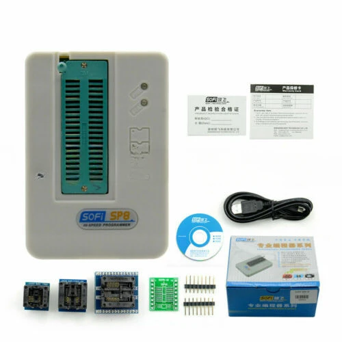 

For SP8-A Universal USB Programmer EEPROM Flash SPI BIOS 24/25/BR90/93 + Sockets