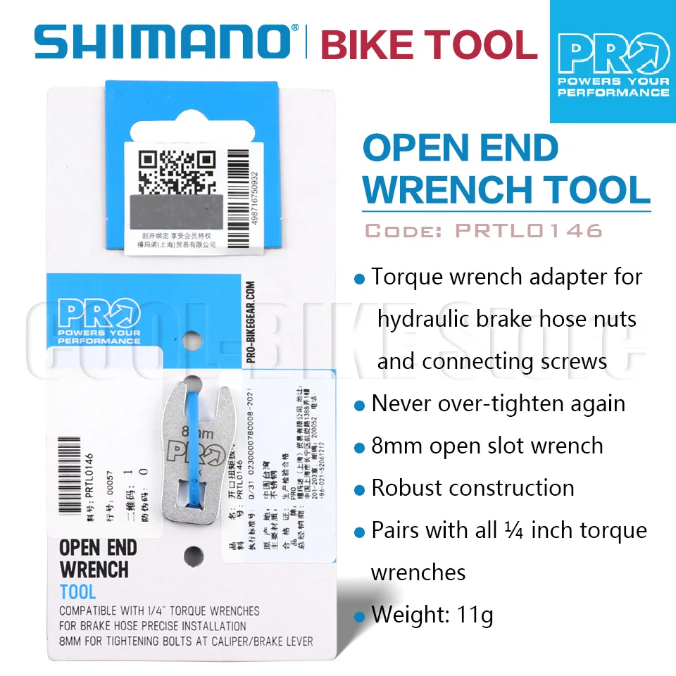 

Shimano PRO Tool OPEN END WRENCH TOOL Optimised for home mechanics the PRO Open End Wrench Tool slots into a ¼ torque wrench