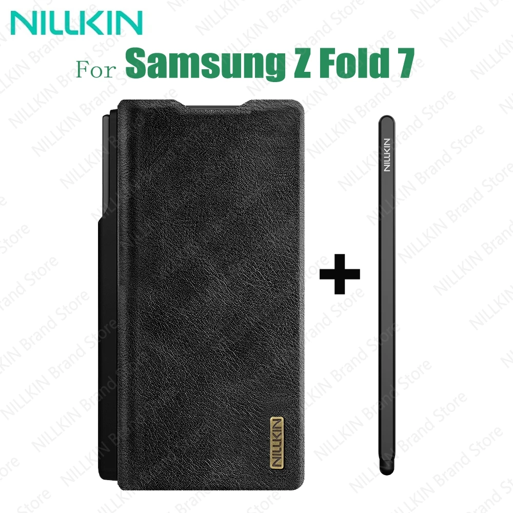 

Для Samsung Galaxy Z Fold 7, флип-чехол Nillkin QIN Pro, кожаный чехол, слайд-камера, чехол-книжка для Samsung Z Fold7 со стилусом