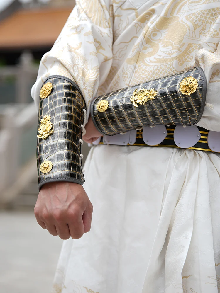 革忍者戦士剣士リストバンド男性韓服コスプレアクセサリーカンフー服古代写真