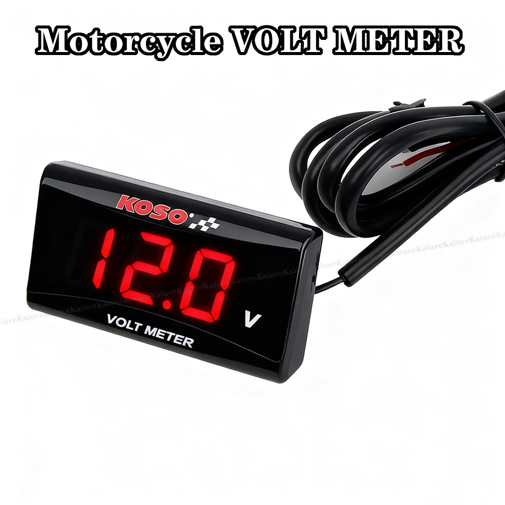 

KOSO Motorcycle Meter Voltmeter 0-20V Mini Voltage LED Digital Display Waterproof Voltage Tester Modified Accessories