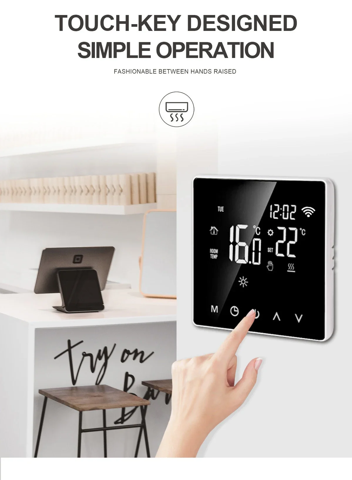 الحياة الذكية واي فاي غرفة ترموستات الكهربائية/المياه الطابق متحكم في درجة الحرارة العمل مع أليكسا جوجل المنزل #2