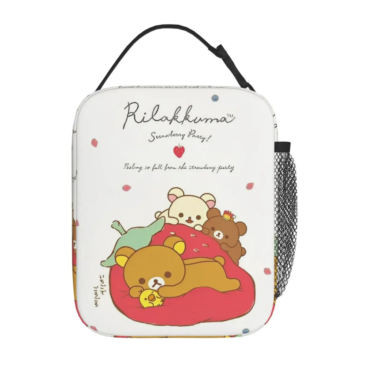 

Rilakkuma Strawberry Cartoon Insulated Lunch Bag Cooler Bag Lunch Container Large Tote Lunch Box Food Storage Bags