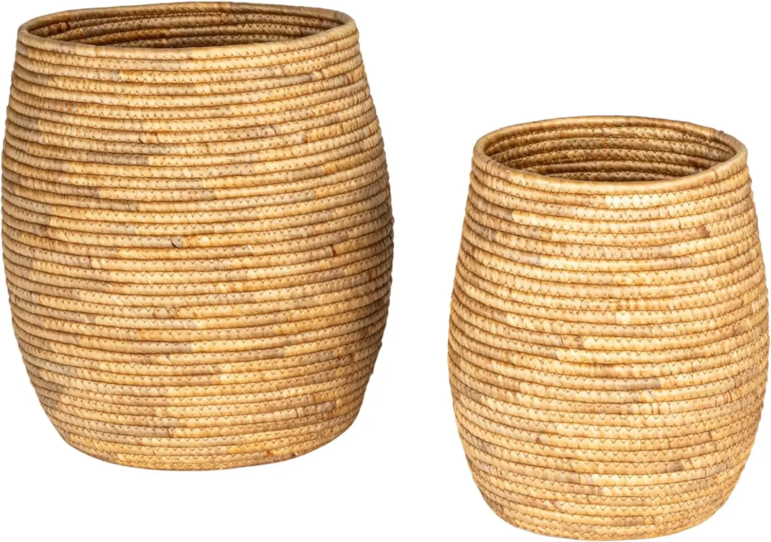 

Creative Co-Op Hand-Woven Water Hyacinth Round Baskets, Natural, Set of 2