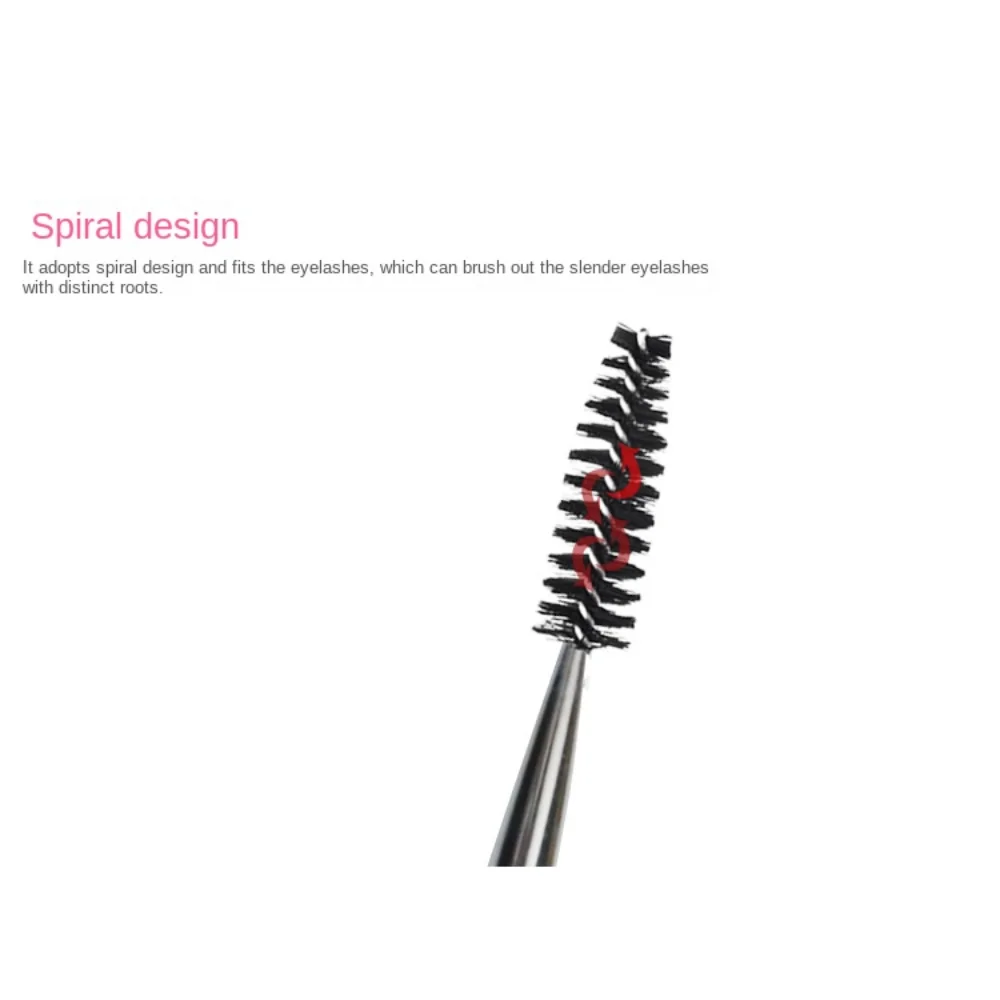 Adjustable Radian Grafting Mascara Brush with Cap Round Comb Teeth Spiral Mascara Brush Creative Clear Tube Eyelash Brush