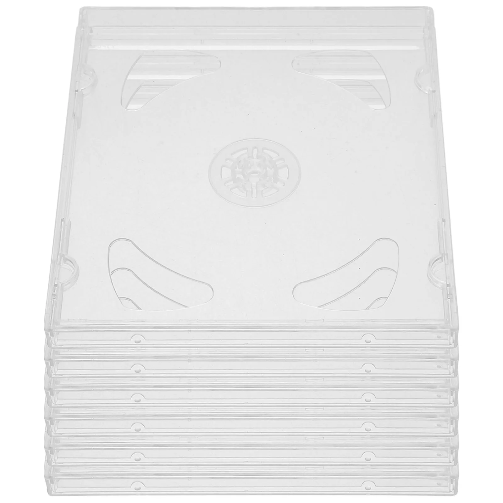 

6 Pcs CD Case Jewel Holder Organizer Storage Cases Display Dvd Round Holders Blank