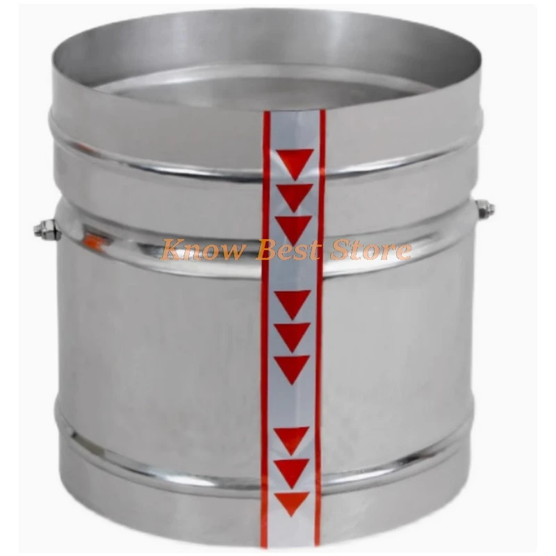 1PC 201Stainless steel/galvanized round air duct check valve 76-350mm airtight valve spring return stop damper for ventilation