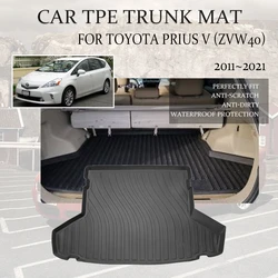 Car Trunk Storage Pads For Toyota Prius V α Plus ZVW40 2011~2021 Waterproof Trunk Mats Boot Carpet Cargo Covers Auto Accessories