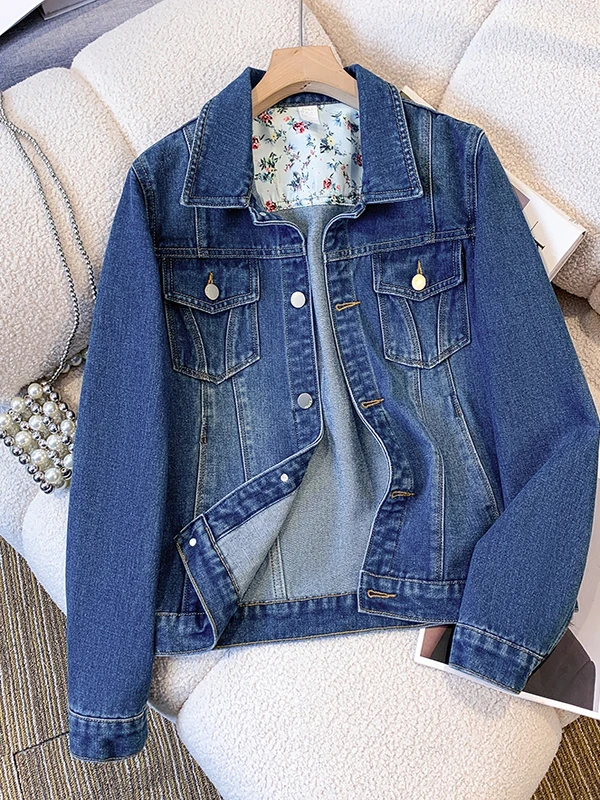 

Женская облегающая джинсовая куртка в стиле ретро, длинная свековая мягкая джинсовая куртка в Корейском стиле, универсальная длина до плеч, весна-осень, новое поступление