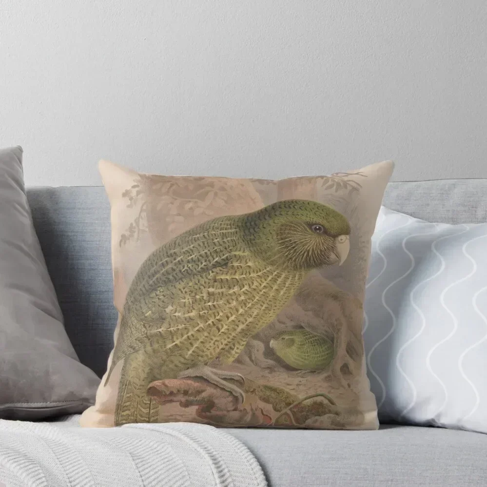 Kakapo, by Johannes Keulemans Throw Pillow pillowcases for sofa cushions Christmas Pillowcase pillow