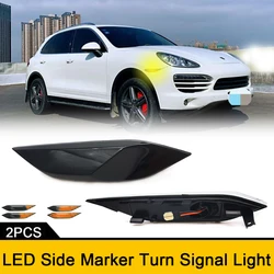 2x Led Repeat Blinker Side Marker Lights For Porsche Cayenne 958 92A 2010-2014 Car Front Fender Turn Signal Lamps Canbus Amber
