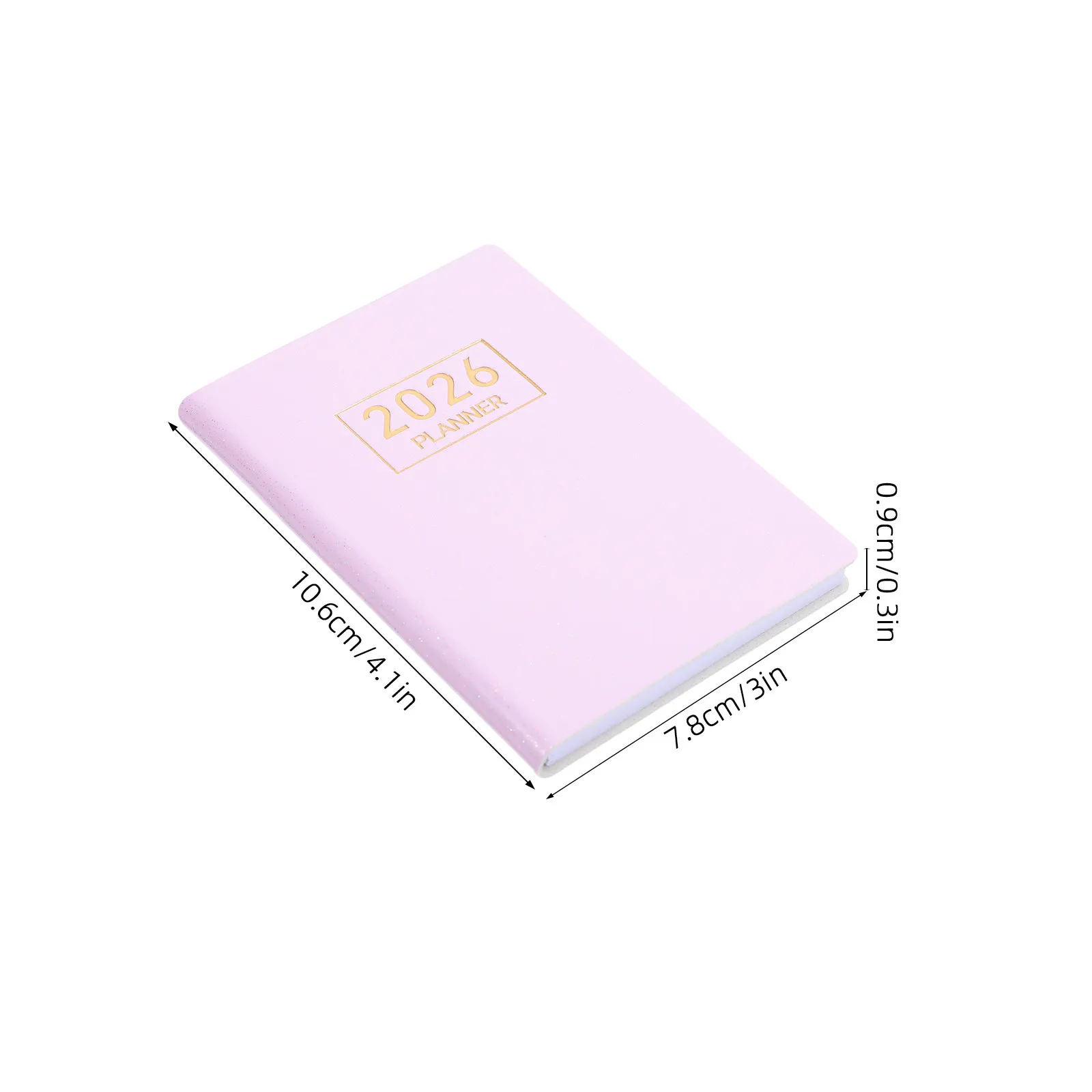 Calendário caderno 2026 bolso planejador semanal agenda diária mensal mini bloco de notas tamanho a7 mini calendário de bolso com capa do plutônio