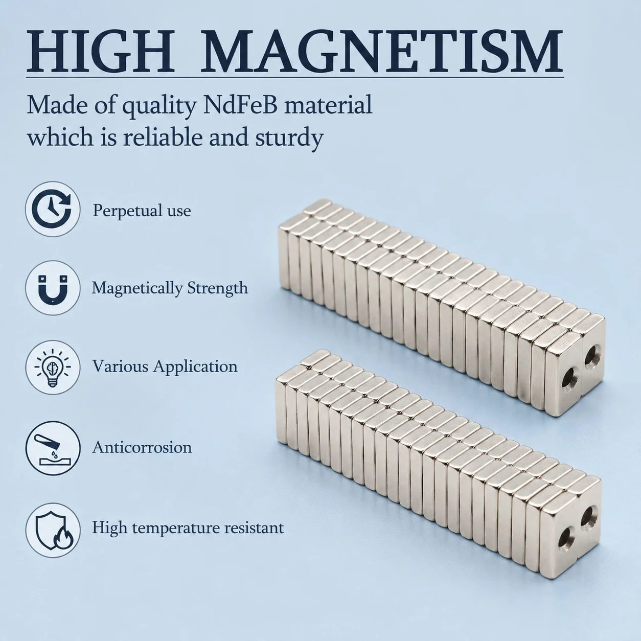Neodymium Magnet Extra Strong Stable Magnetic Iron Material Rectangular Block 20x10x4mm for Model Building DIY