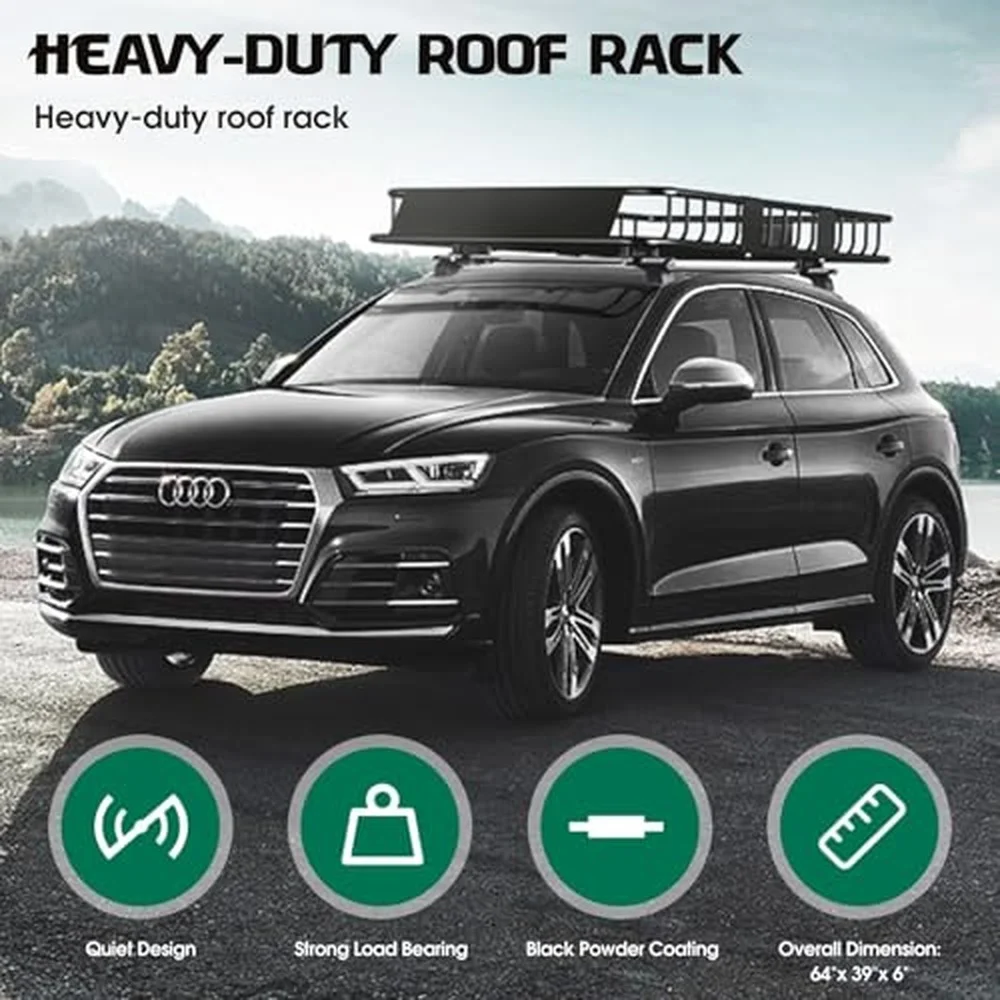 250LBS Universal Roof Rack Basket 64