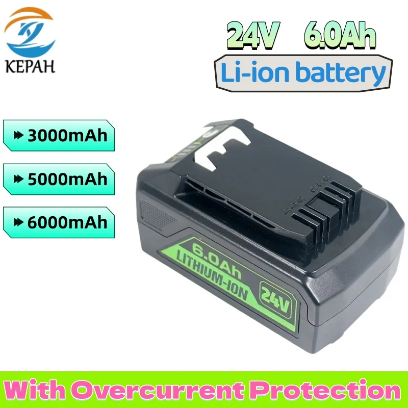 

For Greenworks Battery 24V 3.0/5.0/6.0AH Lithium Ion Battery The for Lawn Mower Trimmer Blower Replacement Power Tools P108