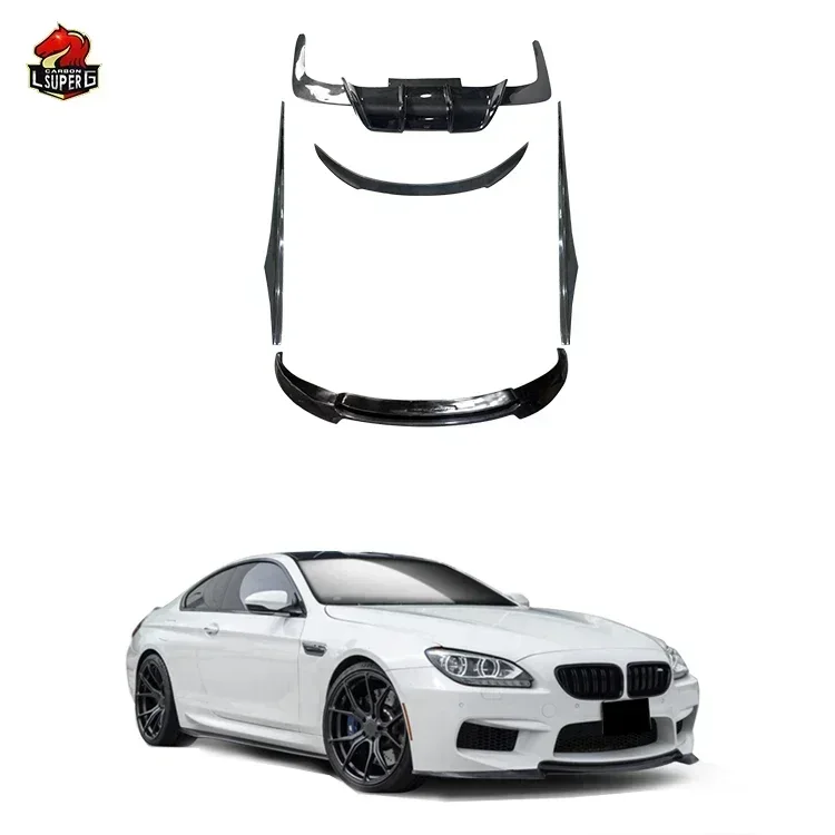 Factory Price V Style Carbon Fiber Body Kit For BMW 6 Series F06 F12 F13 M6 2014 UP Front Lip Diffuser Side Skirts Spoiler