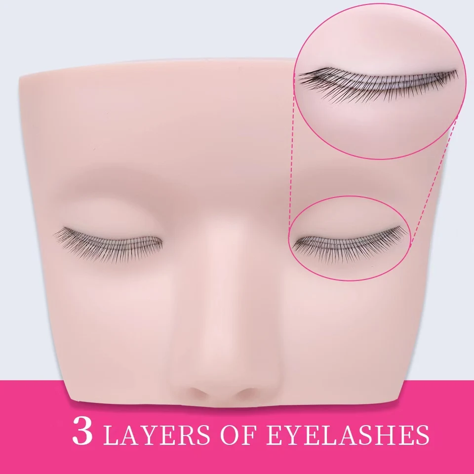 3-Schichtige Wiederverwendbare Wimpern-Übungsaugen, Wimpernverlängerungs-Modell, Puppenkopf für Make-up-Training, Simulierte Silikon-Augen für Kosmetik-Übungen – Detail 25