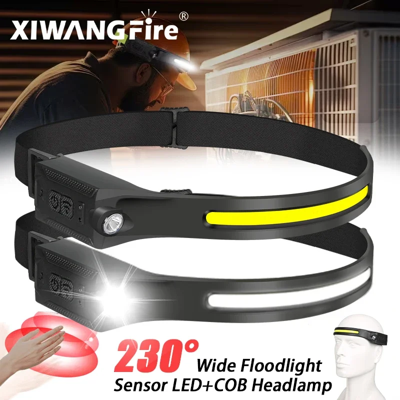 Rechargeable LED Headlamp,3 Modes Adjustable Brightness Headlight Lightweight Camping Head Lamp for Outdoor Hiking, Emergency