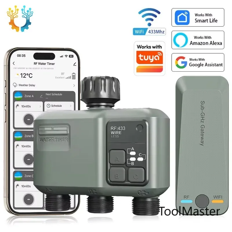 

【2026】RF433 WIFI Automatic Water Timer Garden Digital Irrigation Machine Intelligent Sprinkler Used Outdoor To Save Water&Time F
