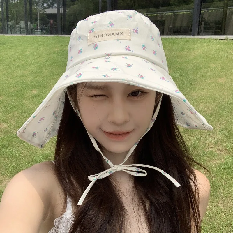 

Панама женская в Корейском стиле, милая маленькая складная шляпа от солнца с цветами и листьями лотоса, с широкими полями, с ремешком от солнца, весна-лето
