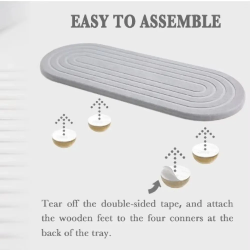 Non Slip Diatom Mud Sink Tray Molds Resistant Diatomaceous Quick Drying Tray Instant Dry Draining Board Soap Storage