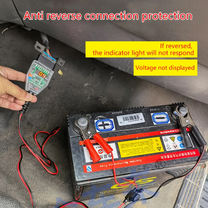 1PC 디지털 디스플레이 자동차 배터리 테스트 안전 obd 컴퓨터 ecu 메모리 보호기 교체 감지 도구 자동 수리 액세서리