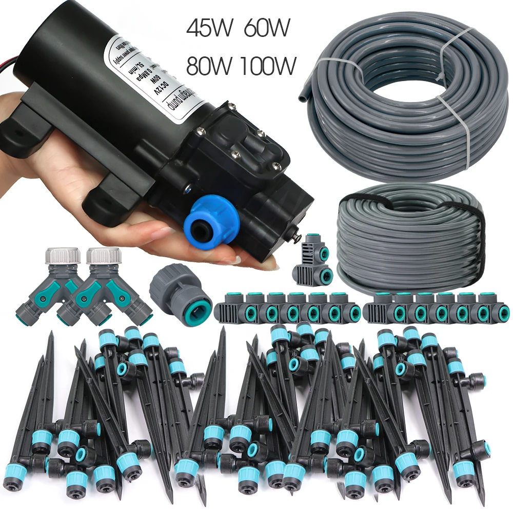 

Garden 8/12mm PE Tubeing Irrigation Kit 14cm Stake Adjustable Vortex Sprinkler Watering System for Palnts Pot Quick Connect Drip