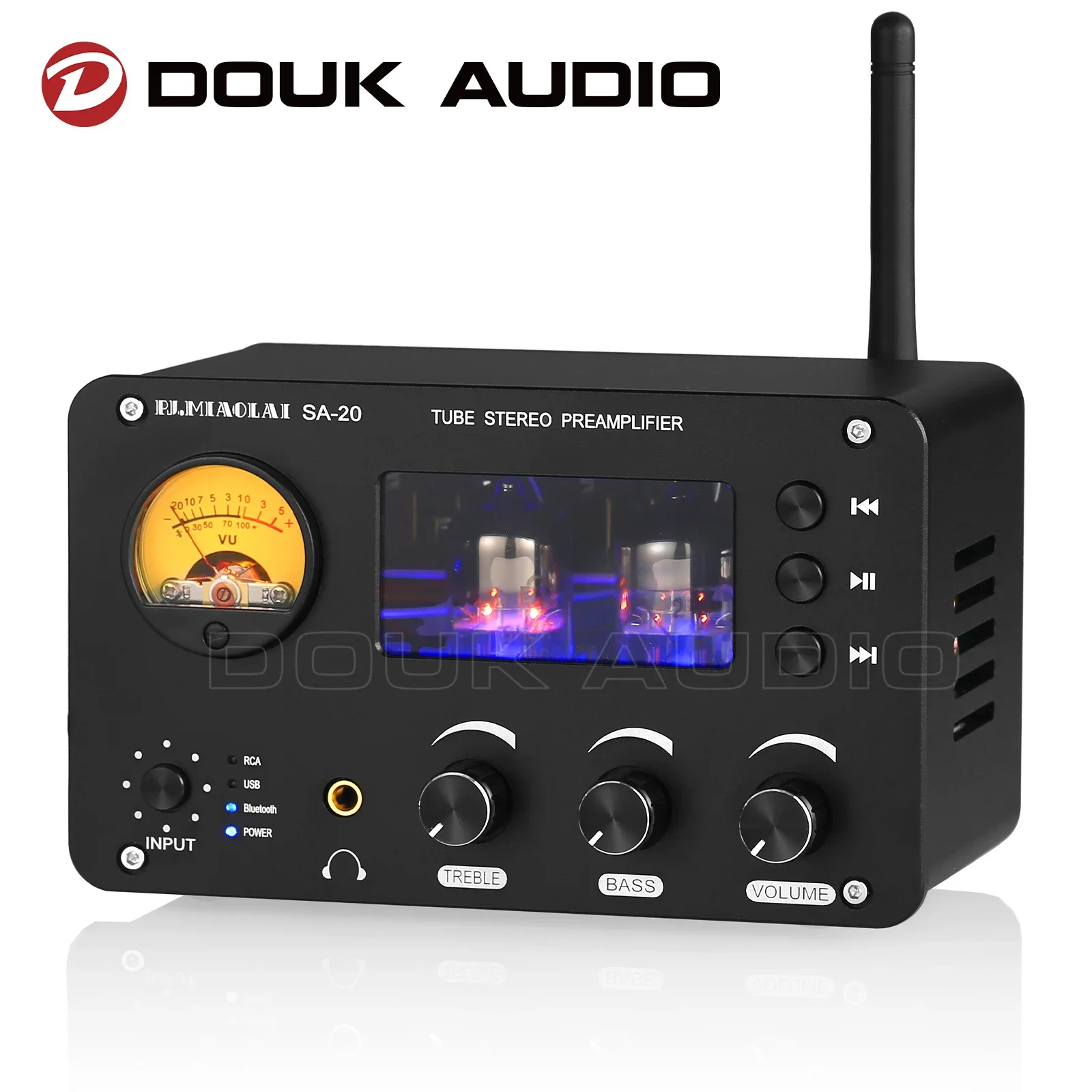 

Douk Audio HiFi Vacuum Tube Preamp Stereo Bluetooth Receiver USB Music Player Balanced XLR Preamplifier Desk Headphone Amp