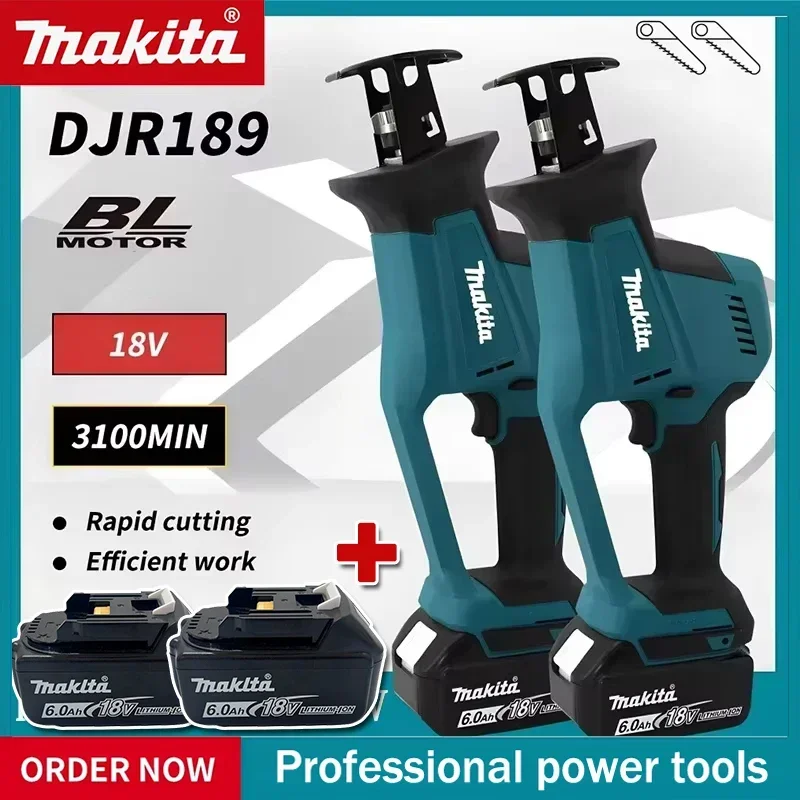 Makita DJR189 Cordless Electric Reciprocating Saw Brushless Rechargeable Wood Metal Cutting Saw Portable Saw Power Tool for 18V