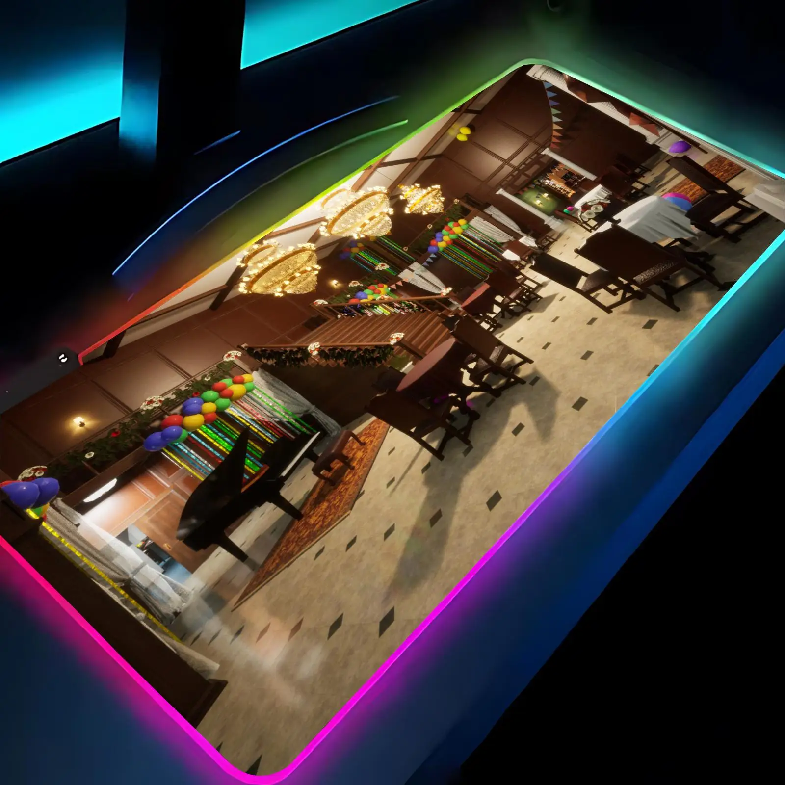 

MECCHA CHAMELEON Mouse Pad Anime Gaming Mouse Pad LED Table Pads Backlit Rubber Desktop XXL RGB Desk Mats