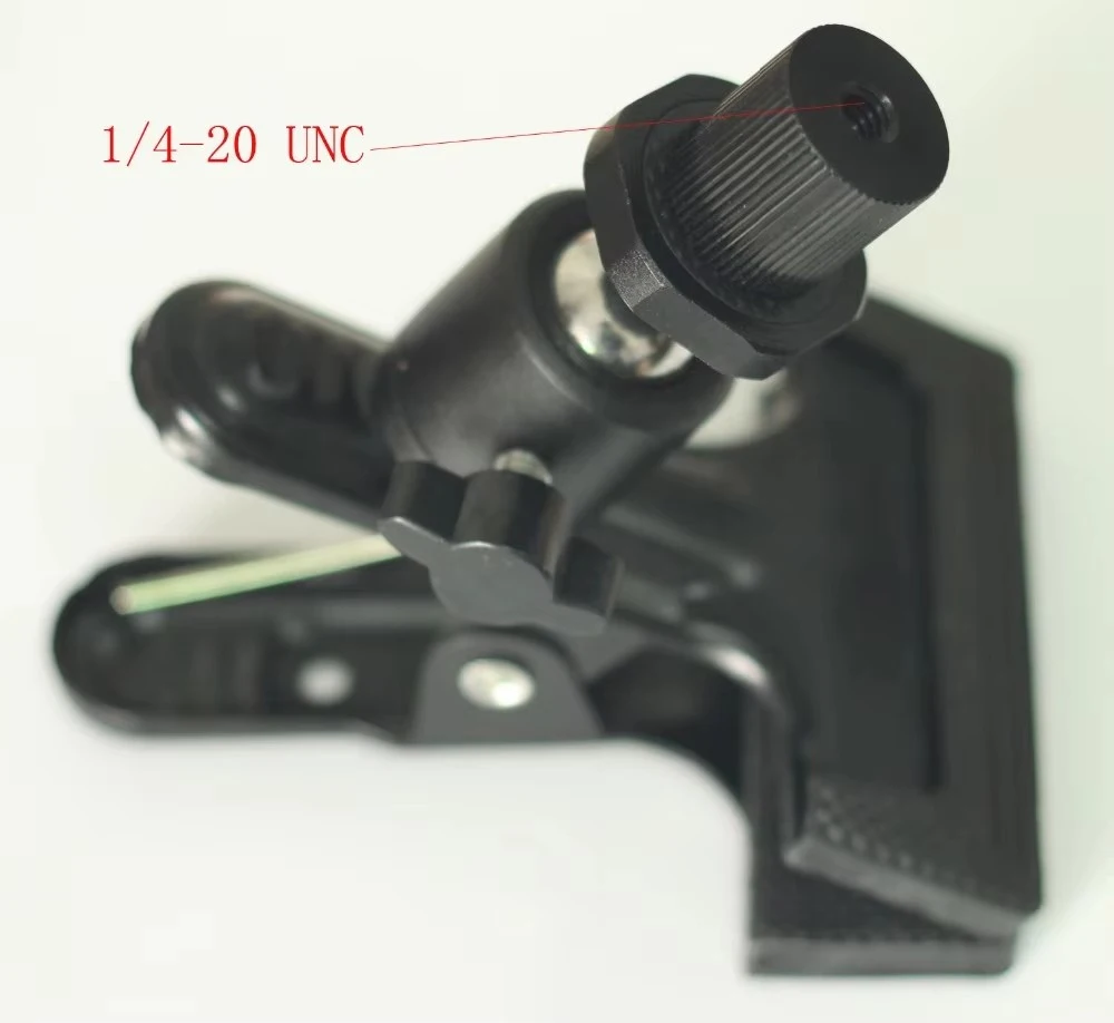 Multi-function Clamp with 1/4 double female adaptor for Camera Flash tripod 5D2, 1/4-20 thread with clip adapter