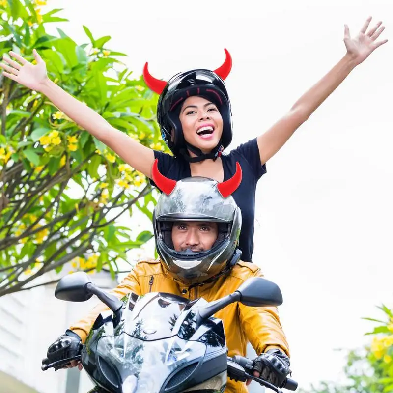 2 Pcs Helmet Short Decoration Stickers Devil Horns Motorcycle Bicycle Helmet Styling Headwear Decor Helmet Accessories