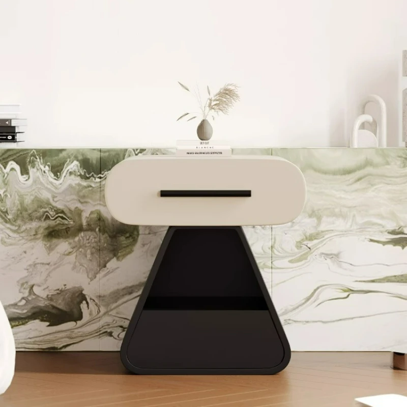 

Italian bedside table light luxury high-end bedroom small ultra-narrow creative children's bedside storage cabinet