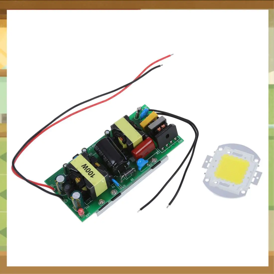 

100W Pure White LED Power Light Lamp Chip +100W Power Driver Supply AC 85V-265V-BAAX