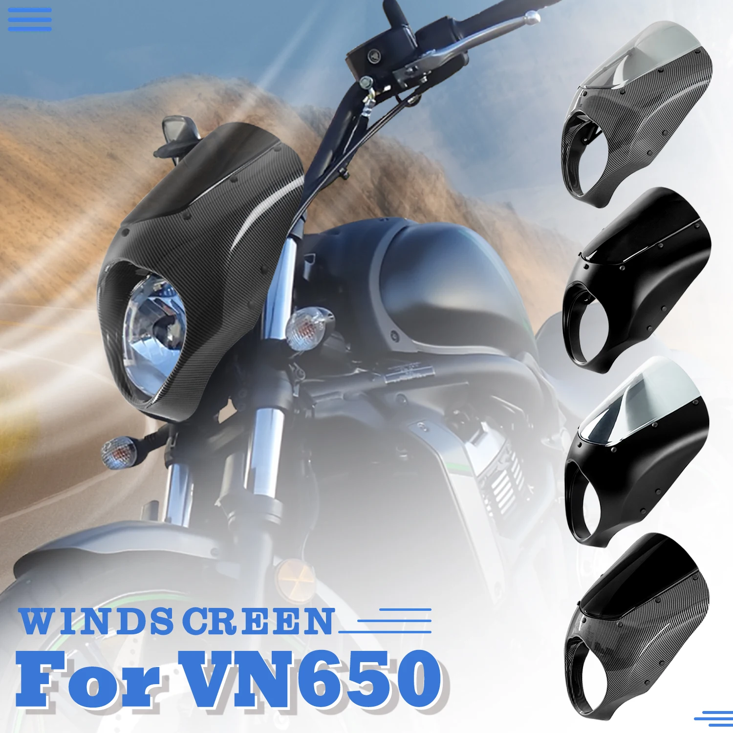 For Kawasaki Vulcan S EN650 Head Light Mask Headlight Fairing Front Fork Mount Kits VN650 2015-2023 2021 Motorcycle Accessories