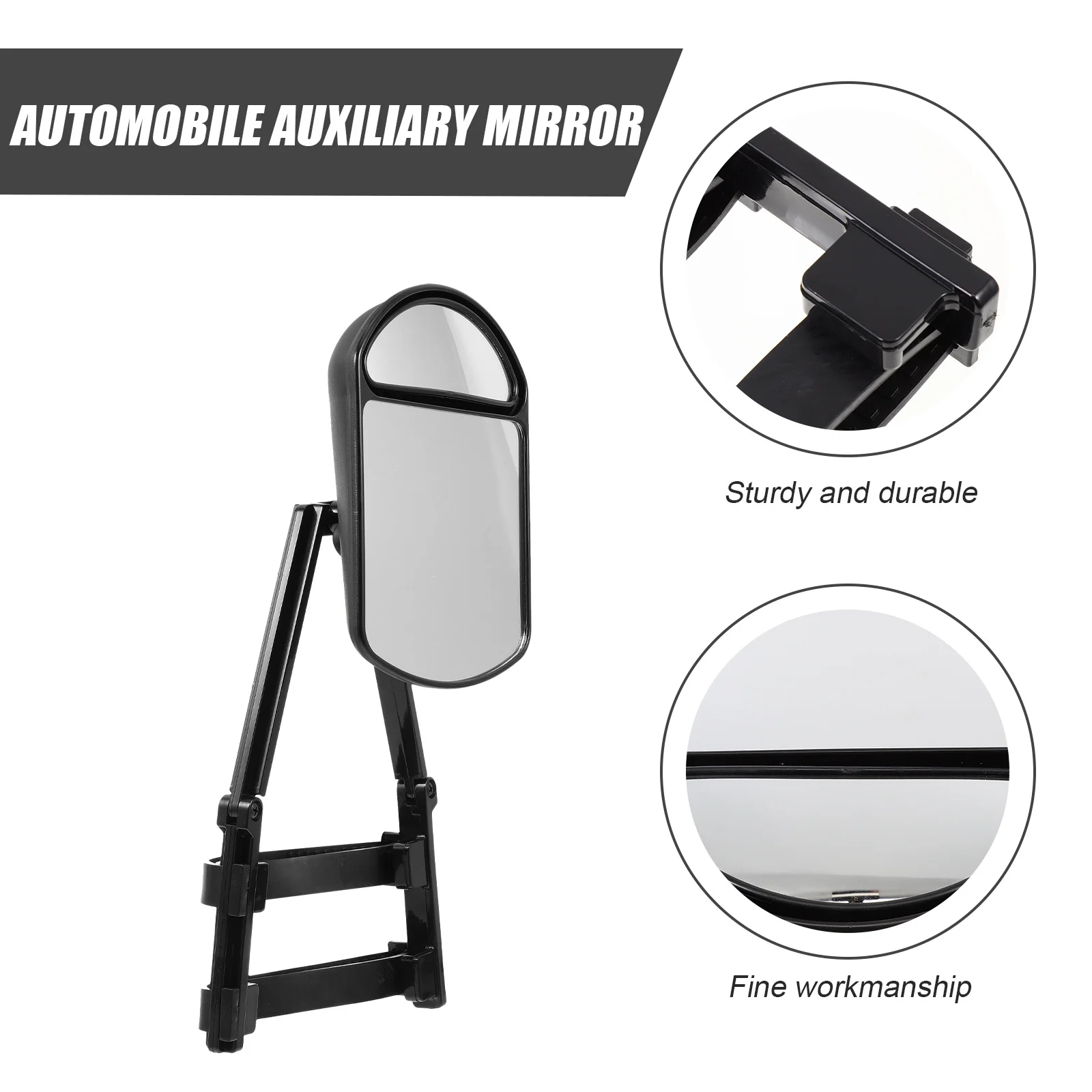 

2 Car Rearview Blind Spot Mirrors Adjustable Mount Dual Mirror Convex Plane Extension Trailer Towing Mirror Car Supply