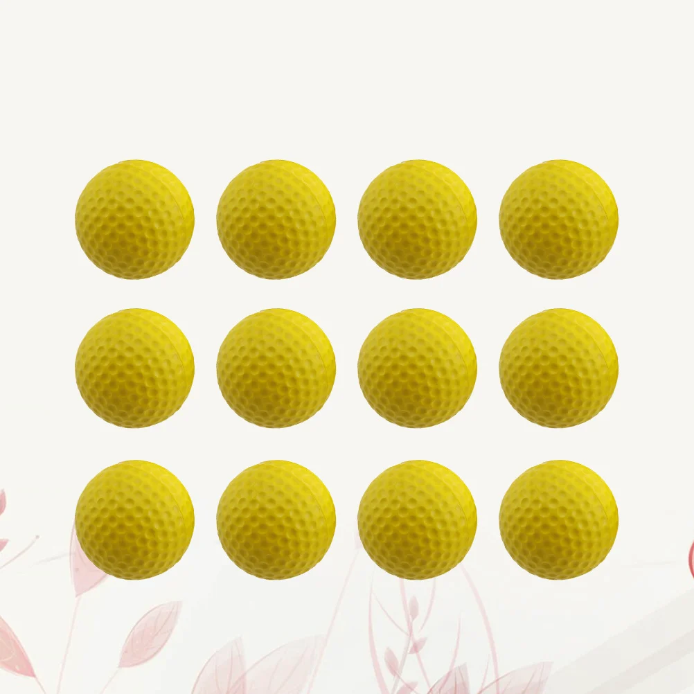 

12Pcs Golf Balls Lightweight Bright Yellow High Elastic Training Balls for Indoor Outdoor Practice Approach Full Shot