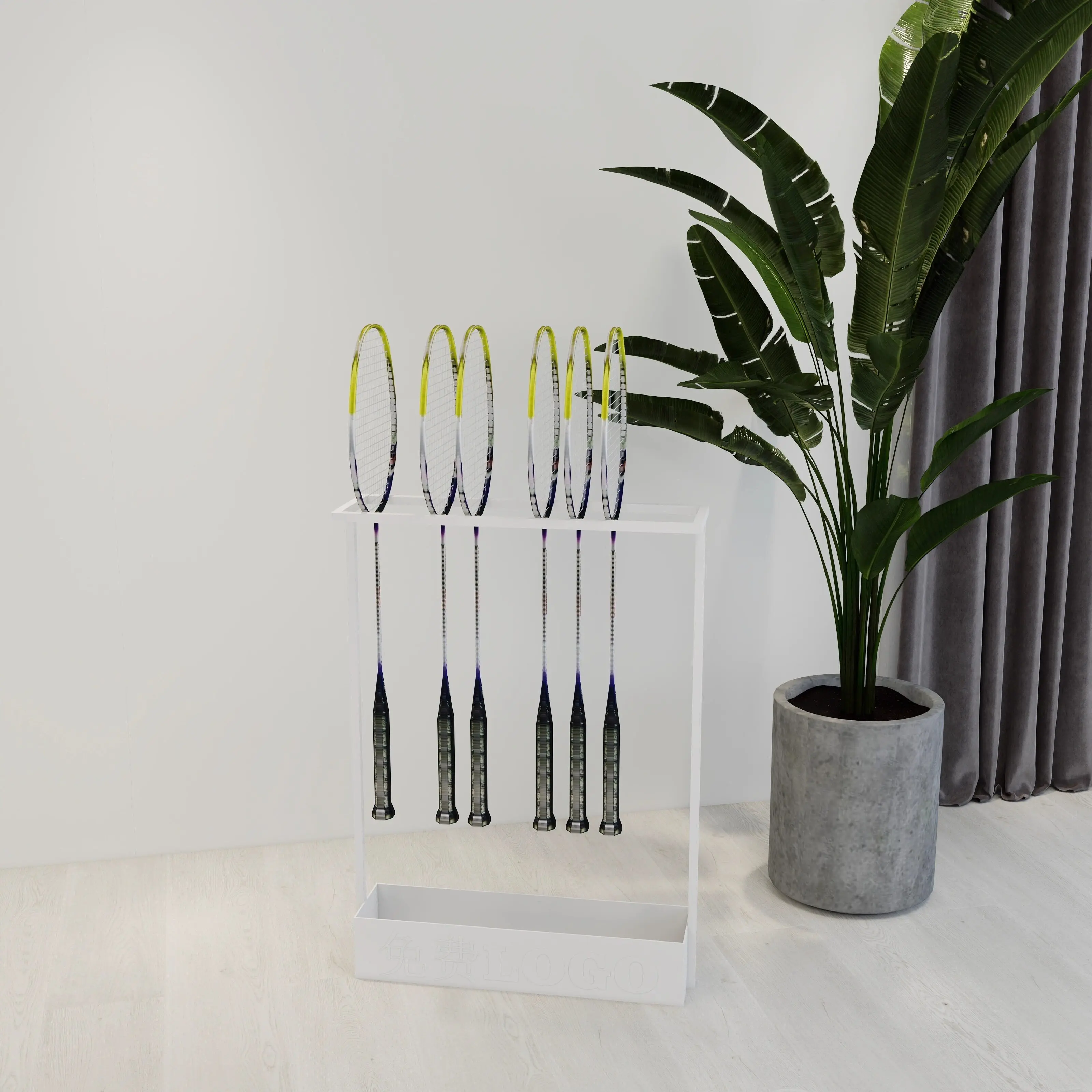 Feather Display Stand Store Commercial Classroom Training Storage Rack Children's Tennis Racket Badminton Hall Floor Shelf