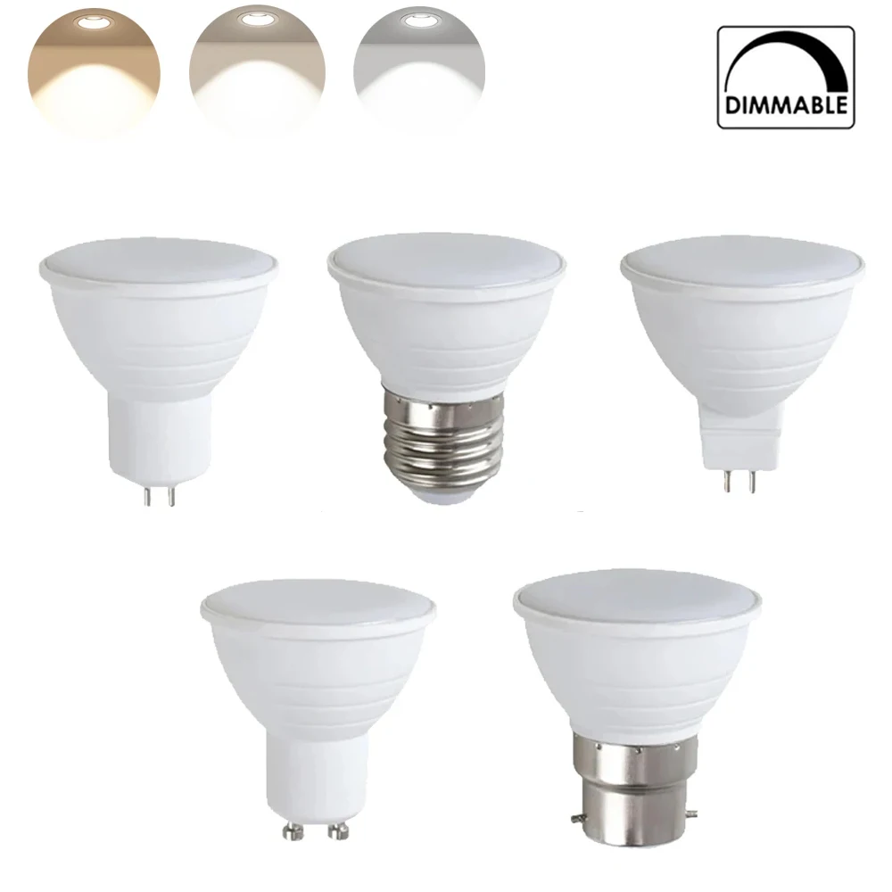 

Фонарь с регулируемой яркостью MR16 GU10 E27 B22 GU5.3, 3000-6000K, 7 Вт, фонарь на 120 °, фонарь для дома, 110 В, 220 В переменного тока