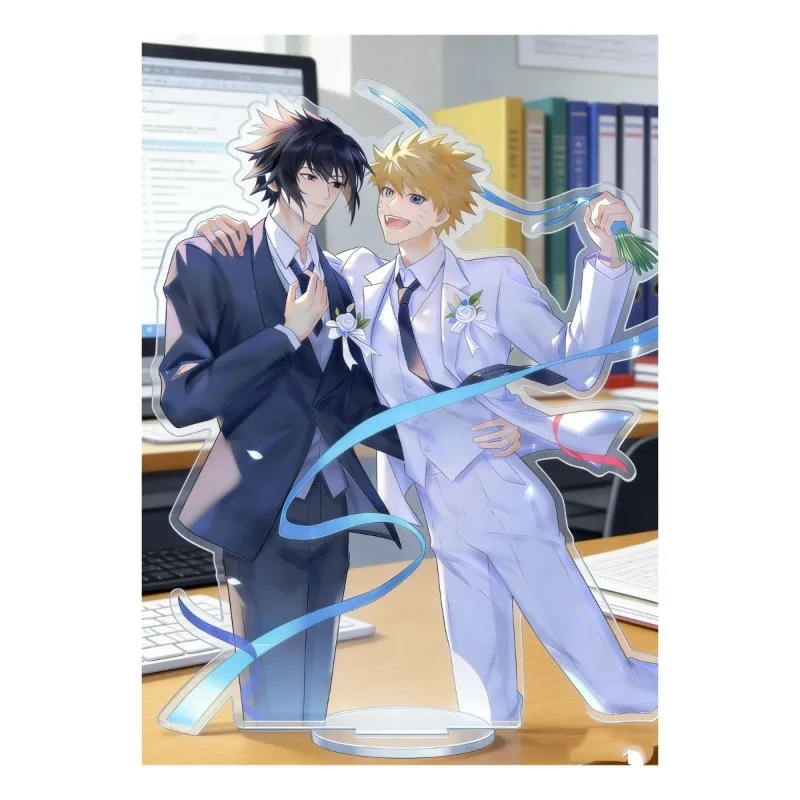 Figura Decorativa de Naruto para Escritorio, Soporte para Bodas, Figuras de Acción de Uzumaki Naruto, Colección Uchiha Sasuke, Adorno Acrílico, Regalos