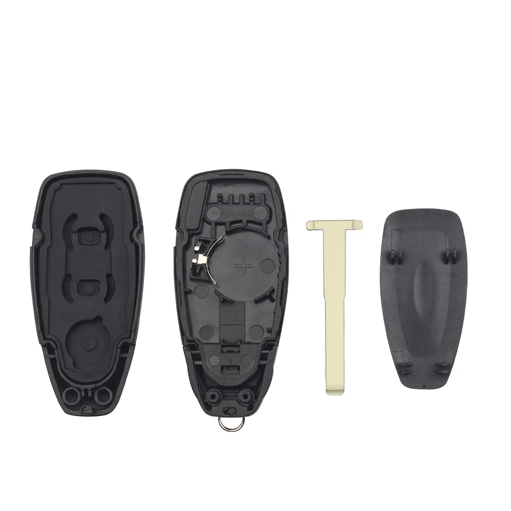 KEYYOU-funda de llave de coche para Ford Focus c-max, Mondeo, Kuga, Fiesta, reemplazo de funda de llave remota inteligente, hoja HU101, 3 botones