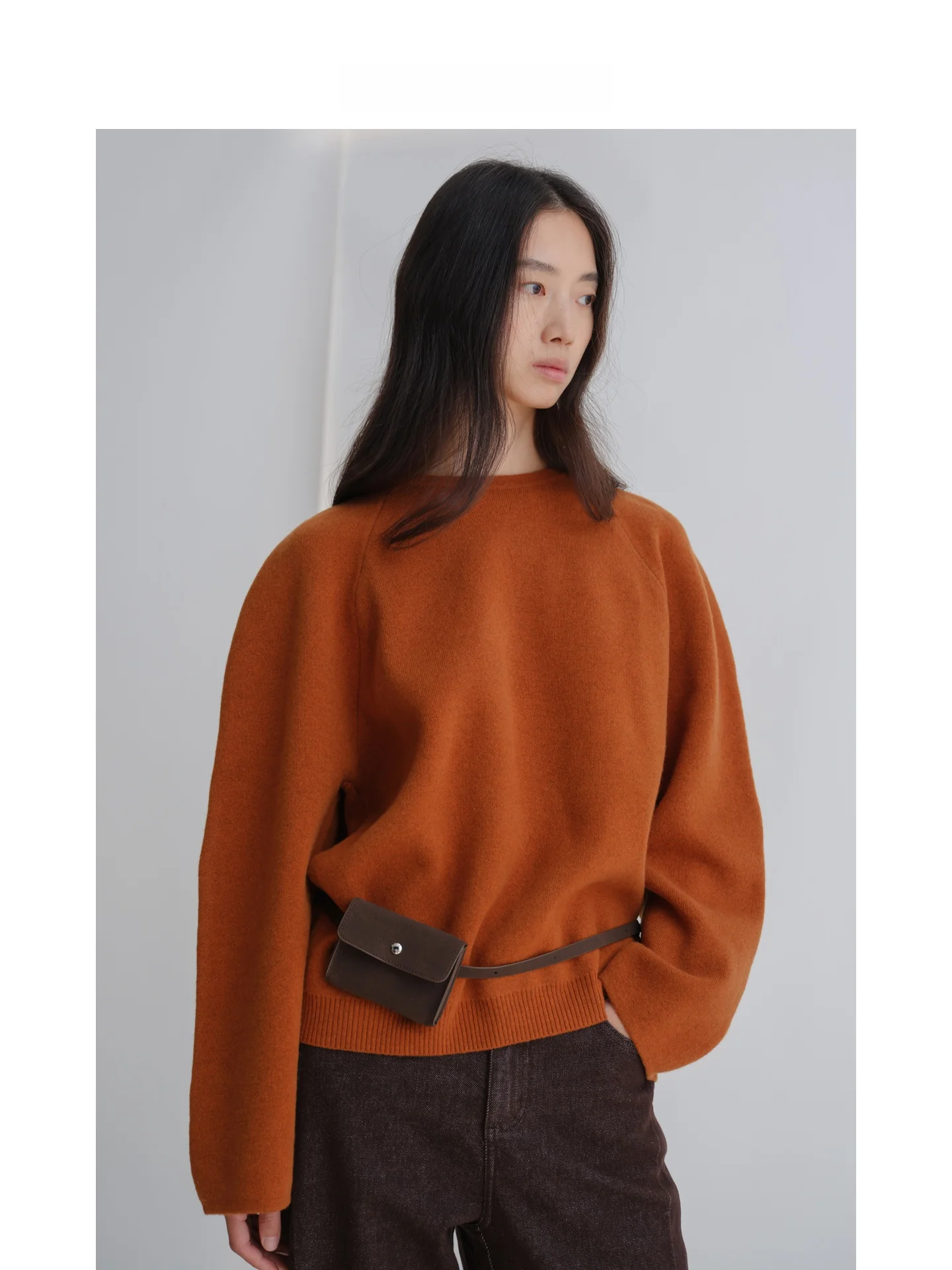 

MOORING Простой, но элегантный пуловер из 100% шерсти с круглым вырезом, универсальный, в четырех цветах, женская модная зимняя коллекция