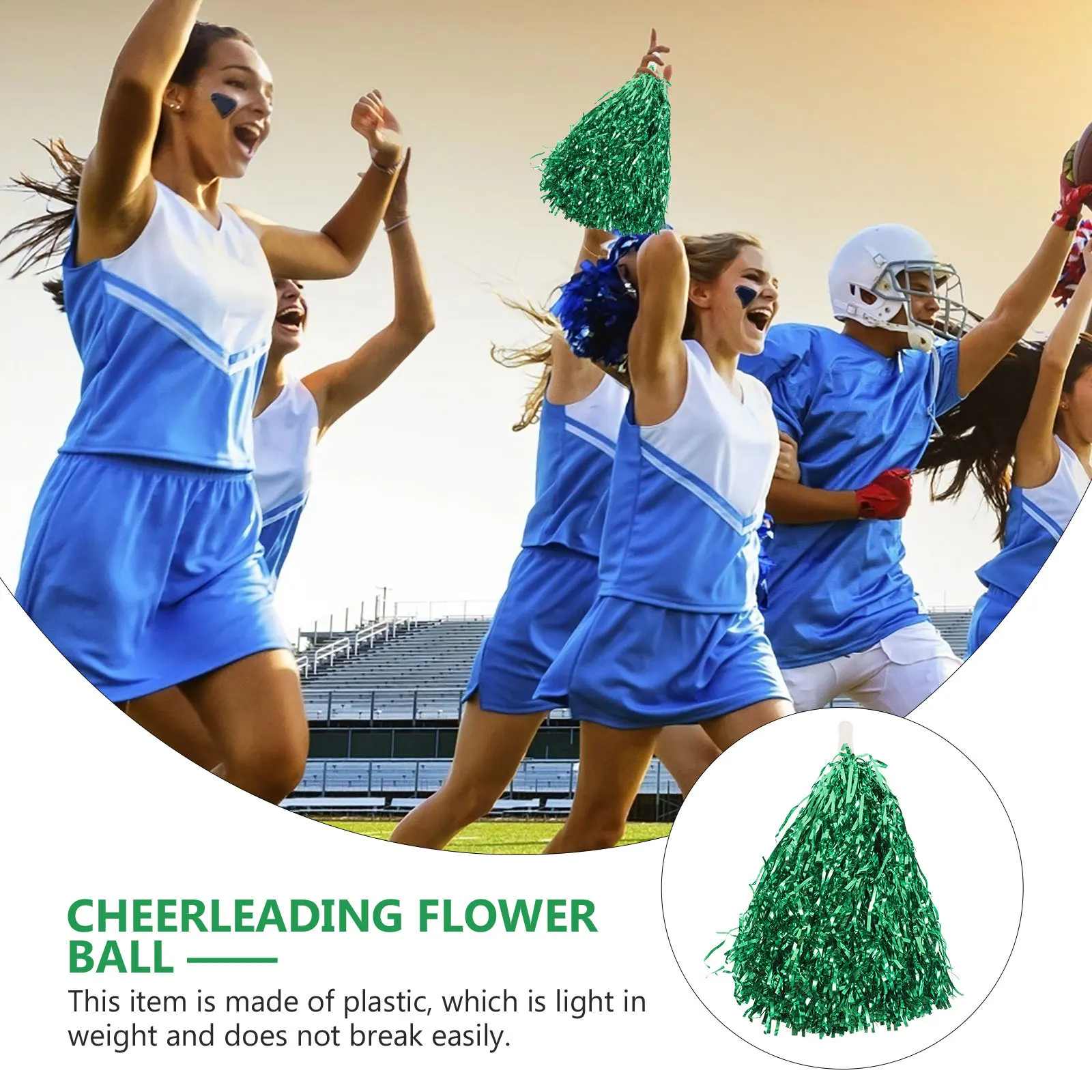 

10 шт. спиральные пластиковые помпоны с глянцевой ручкой, легкие веселые шарики для спортивных игр в колледже средней школы