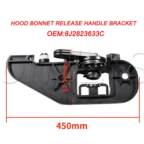 Imagen 2 del producto Para AUDI TT MK2 2007-2014 RHD capó BONNET soporte de manija y cubierta de coche de estilo negro 8J 2823633 C 8J 2823533 C