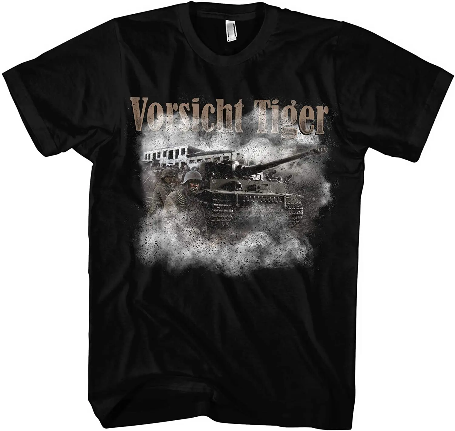 

Vorsicht Tiger Wehrmacht Panzer Ⅵ WWII German Tiger Tank T Shirt. Short Sleeve 100% Cotton Casual T-shirts Loose Top S-3XL