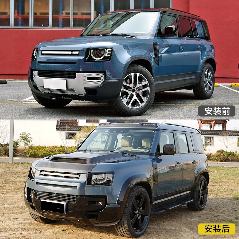 

Подходит для Land Rover 2020-2023, новый Defender 90 110 130, внешнее обновление, модифицированный капот из углеродного волокна, передняя крышка двигателя