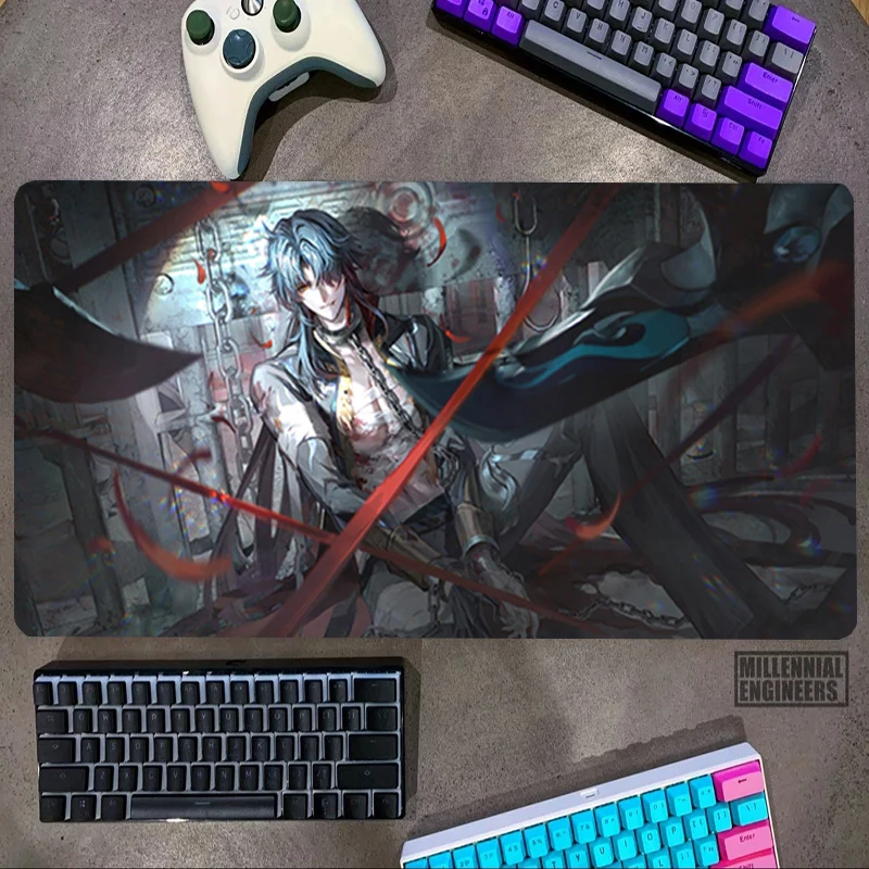 Honkai Star Rail Mouse Pad Bailu Ruan Mei Keyboard Premium Mousepad Office Accessories Gaming Mats Big Mousepepad Desk Mat Gamer